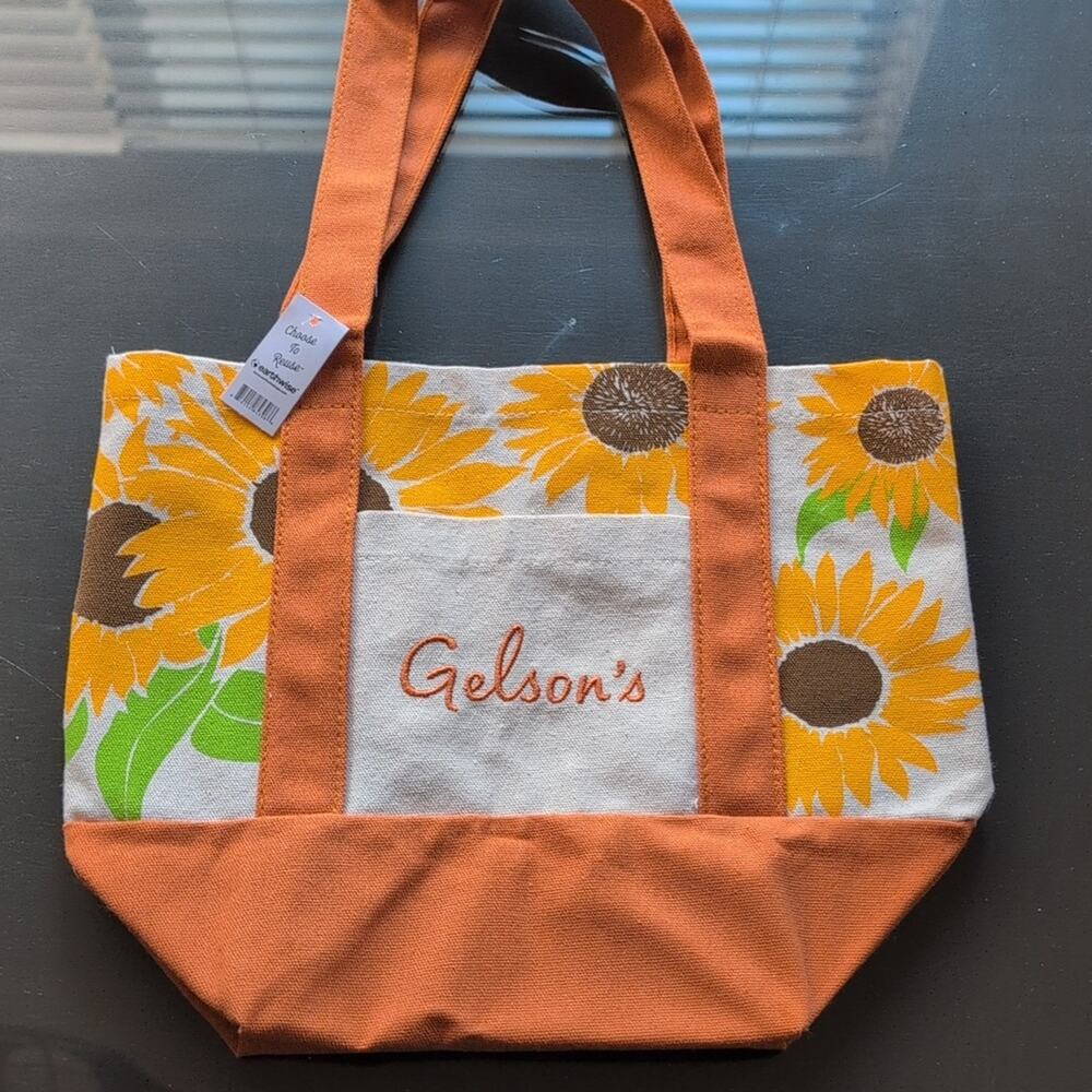 Gelson's Earthwise Canvas Mini Shopping Tote Sunflowers